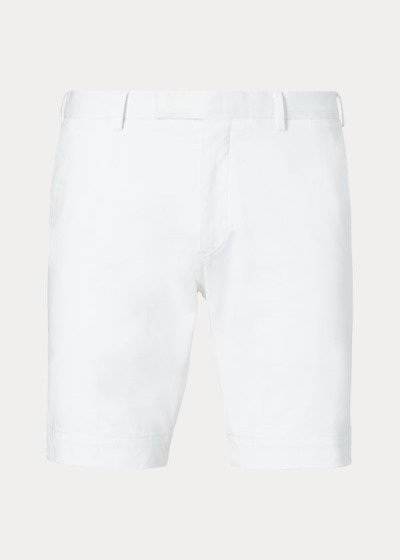 Pantalones Cortos Polo Ralph Lauren Hombre Blancos - Stretch Slim Fit Twill - YQJUH6978